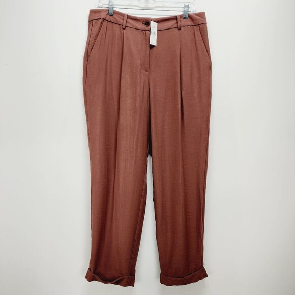 LOFT Outlet Womens Pants Tapered Leg Size 8 Rust Brown - Picture 1 of 10